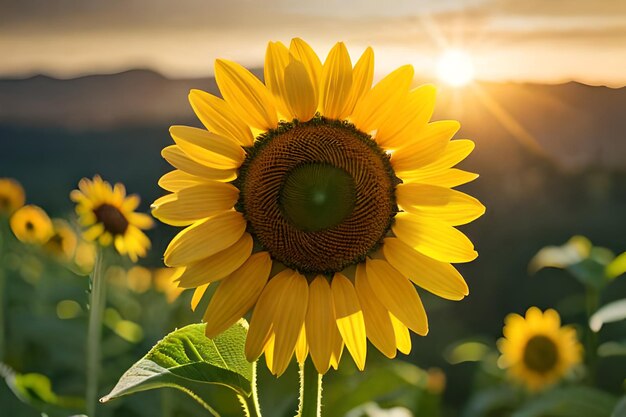 Beautiful Sun flower on the field