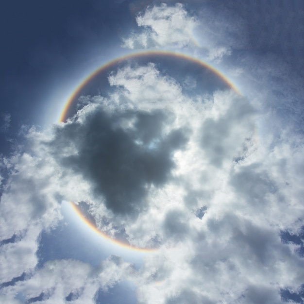 Beautiful sun halo phenomenon.