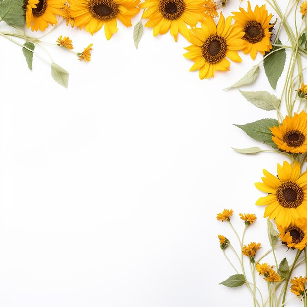 Beautiful Sunflower Charm Open White Background