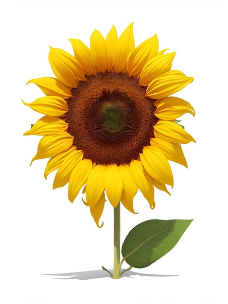 Beautiful sunflower isolated without shadow