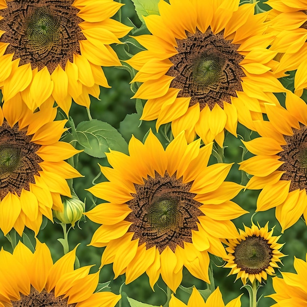 Beautiful sunflower pattern generative ai