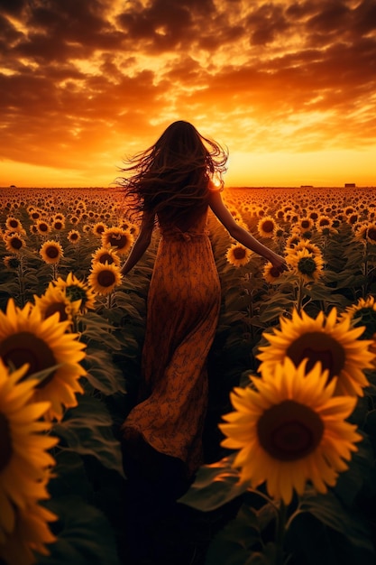 Beautiful sunflowers field