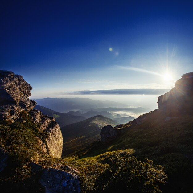 Beautiful sunny mountain landscape