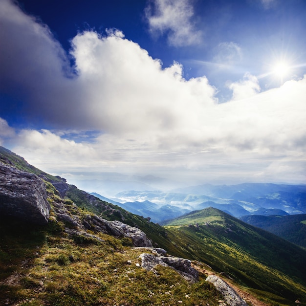 Beautiful sunny mountain landscape