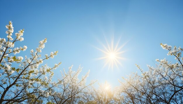 Photo a beautiful sunny spring day with a bright blue sky