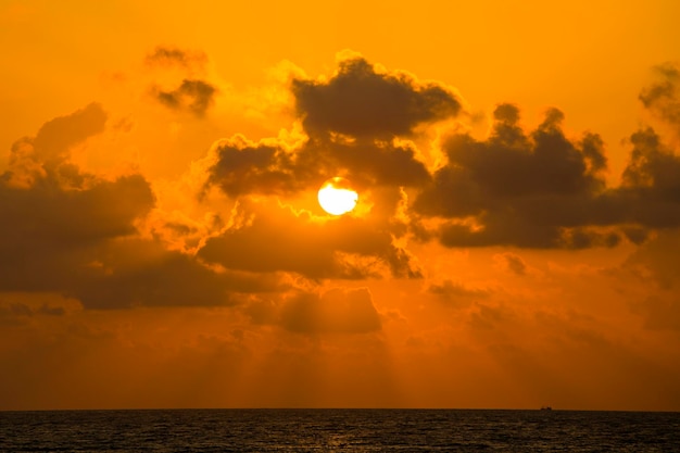 Beautiful sunrise on the beach in island Koh Phangan Thailand