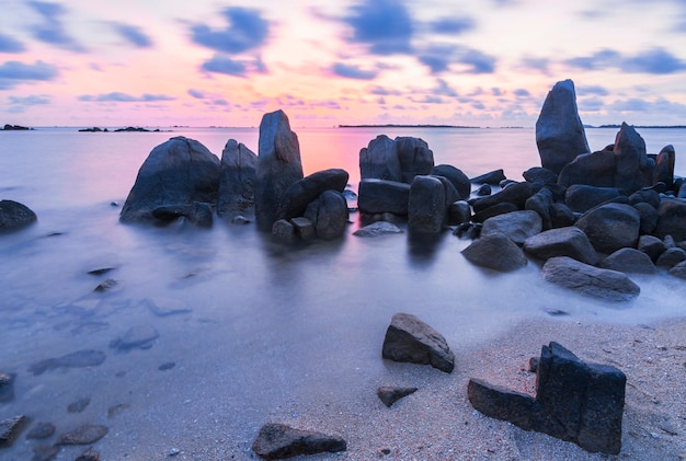 Beautiful sunrise on Bintan beach