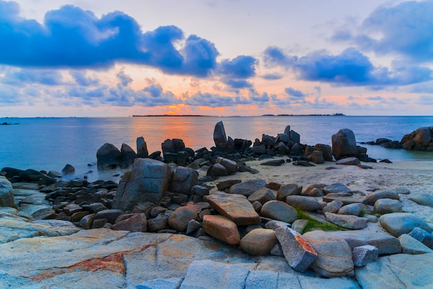 Beautiful sunrise on Bintan beach