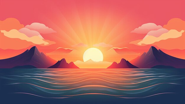 Beautiful sunrise illustration