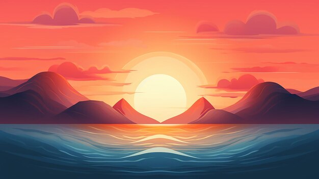 Photo beautiful sunrise illustration