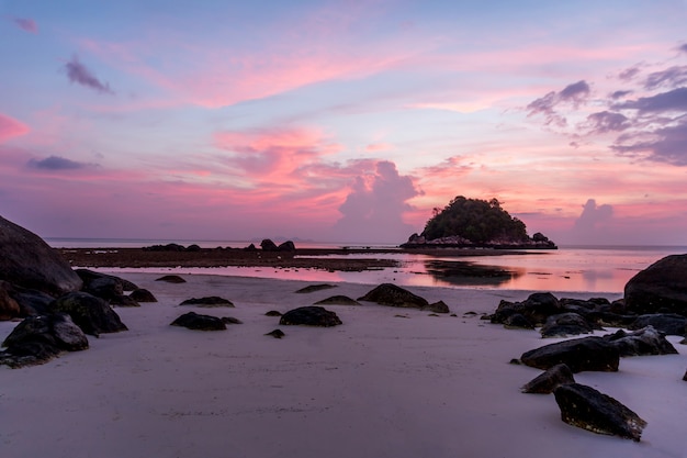 Beautiful sunrise on Koh Lipe Beach Thailand ,Summer vacation 