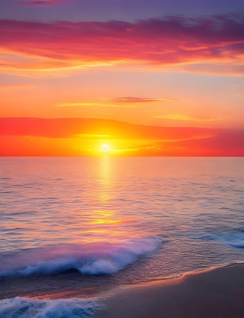 Beautiful sunrise over the sea