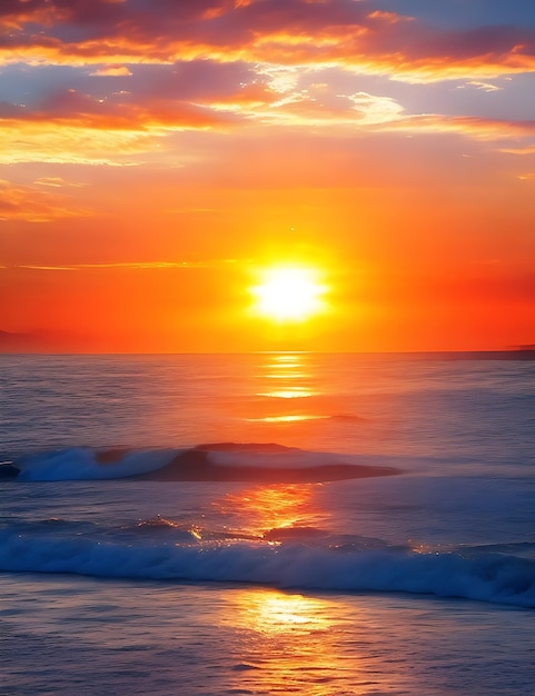 Photo beautiful sunrise over the sea