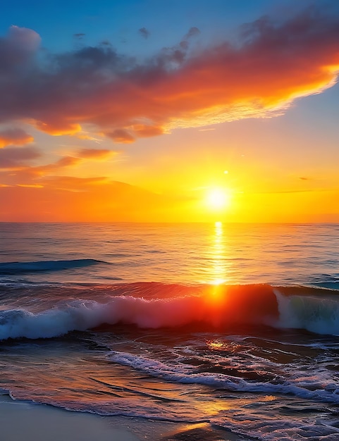 Beautiful sunrise over the sea