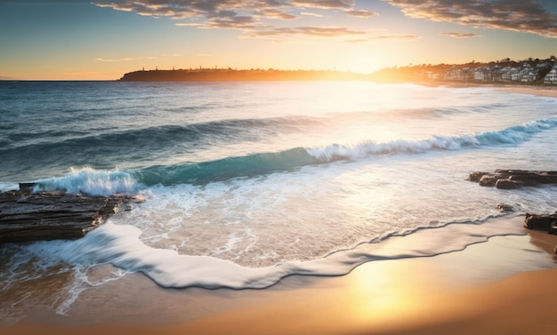 여름 Generative AI를 사용한 아름다운 일출 바다 풍경