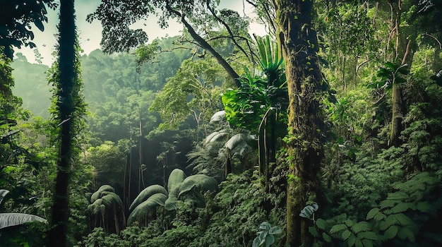 Beautiful sunrise shines down on peat swamp forest fantastic light shadow shaped leaves