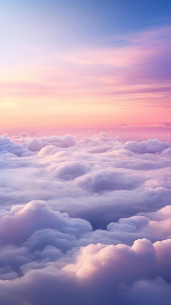 Beautiful sunrise sky above clouds with dramatic light in the morning