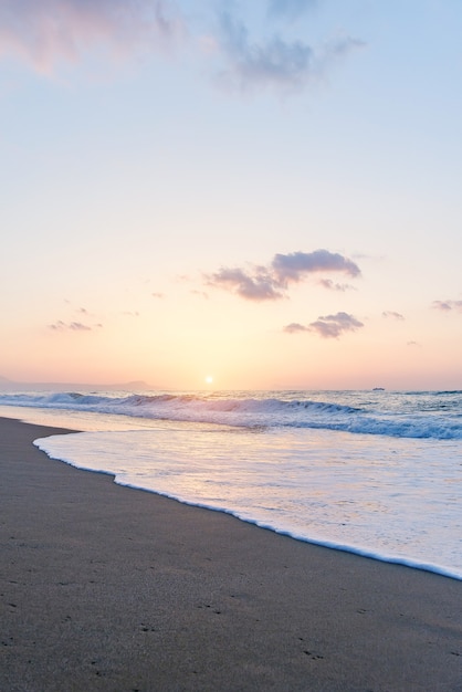 Beautiful sunrise or sunset over the aegean sea in the morning