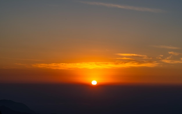 Beautiful  Sunrise view from Shree Antu Hill, at ilam, Nepal.