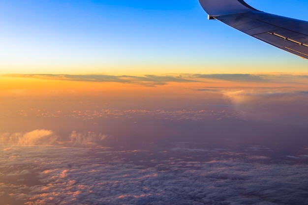 Beautiful sunset as seen from the airplane