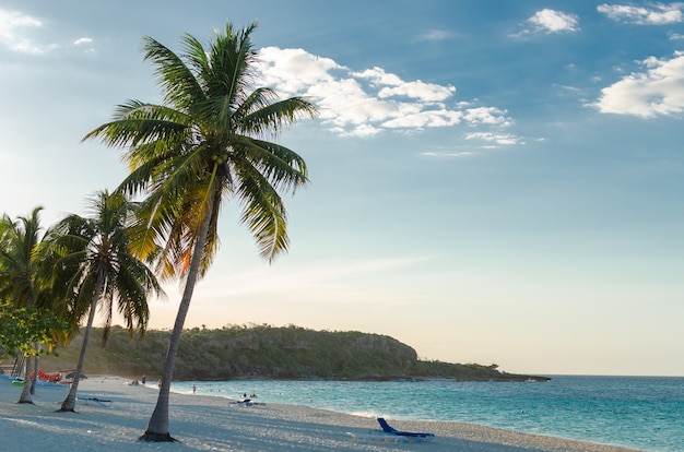 Beautiful sunset on the beach Beautiful Beach in Holguin Cuba Esmeralda beach