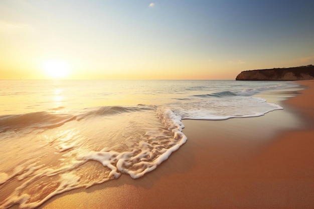 Beautiful sunset on the beach Beautiful seascape Nature composition