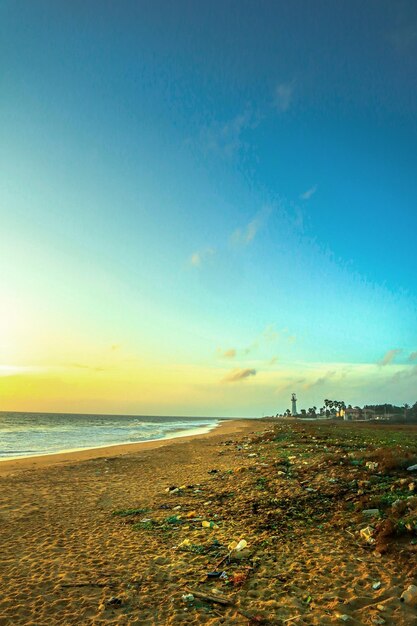 Beautiful sunset at the beach Seascape with sea and sky