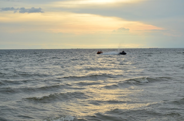 Beautiful sunset on the beach in Thailand