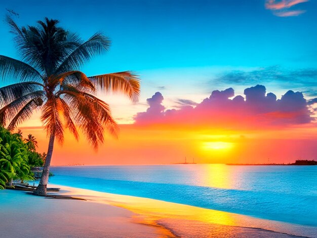 Photo beautiful sunset beach