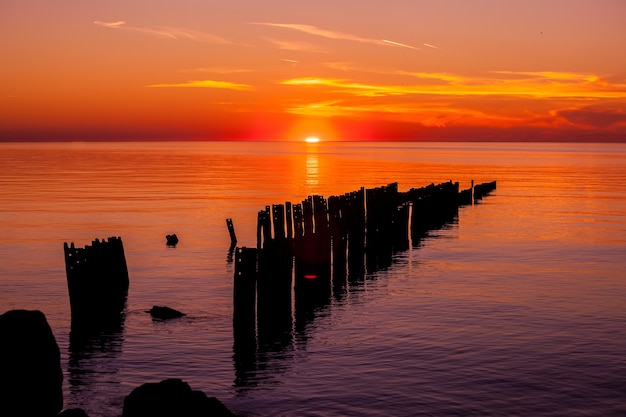 Beautiful sunset on the Black sea.