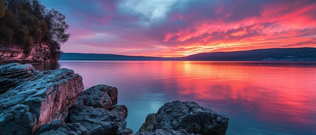 a beautiful sunset over a body of water