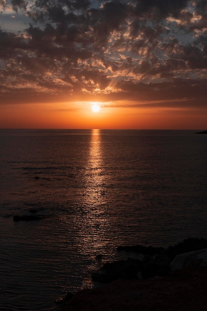 キプロスビーチの美しい夕日