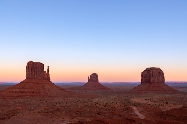 Beautiful sunset over famous Monument Valley