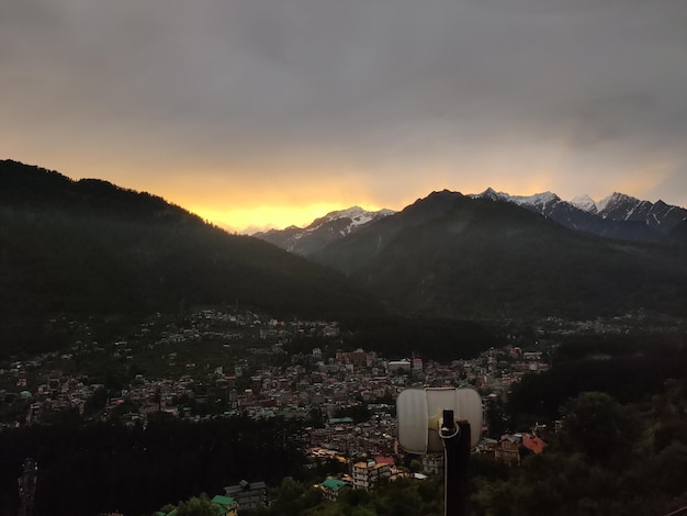 Beautiful sunset from Manali himachal pradesh India