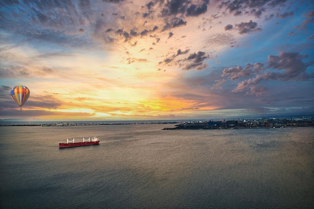 Beautiful sunset over Hamilton City in Canada