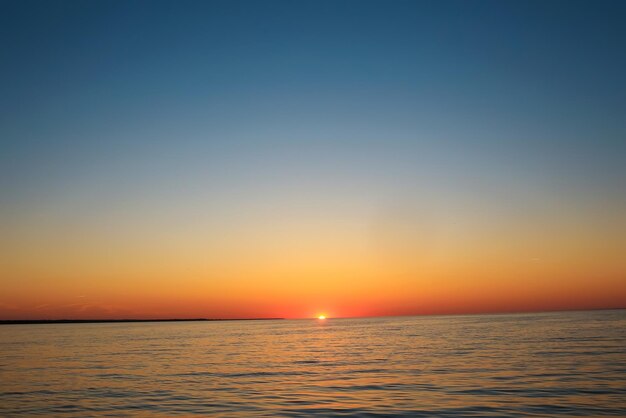 Beautiful sunset on the lake shore