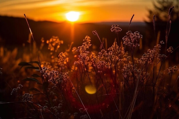 美しい夕日の風景 AI生成