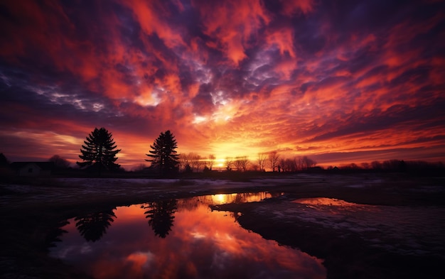 Фото Прекрасный закат, природа разных цветов.