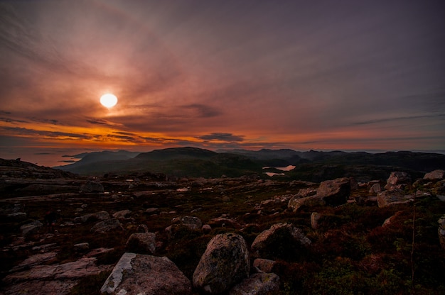 Beautiful sunset in norway