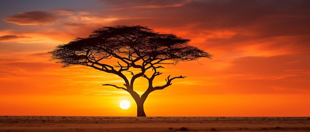 a beautiful sunset in the plains of masai mara national reserve during a wildlife safari