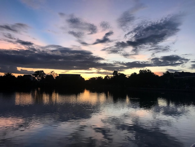 Beautiful sunset over the river