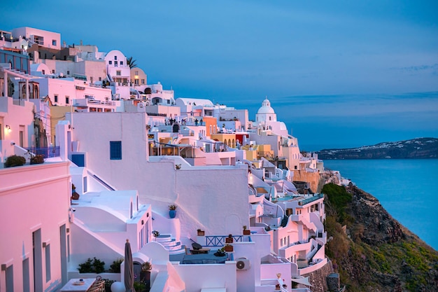 Beautiful sunset at Santorini island Greece