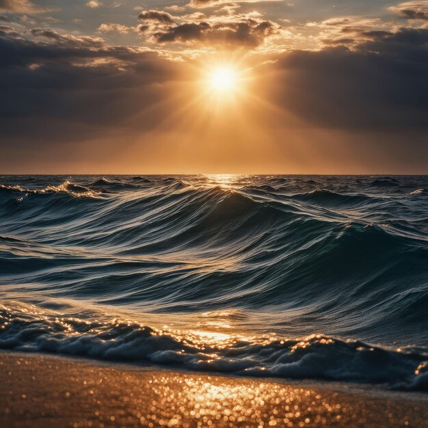 美しい夕暮れの海 美しい夕陽の海