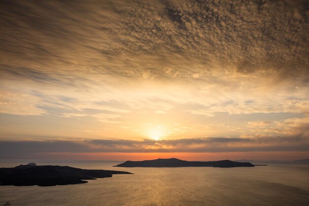 Beautiful sunset over sea water