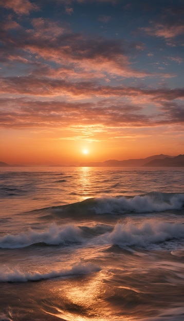 Beautiful sunset seascape background