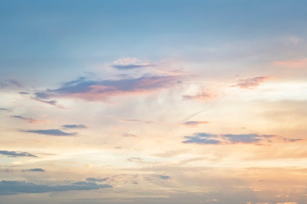 Beautiful sunset sky background or Landscape sunset. sunset with clouds. Beautiful reflection of the sun on the clouds.