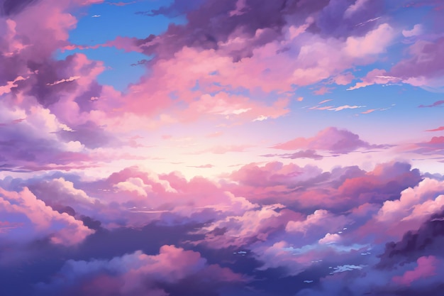 Beautiful sunset sky background with clouds