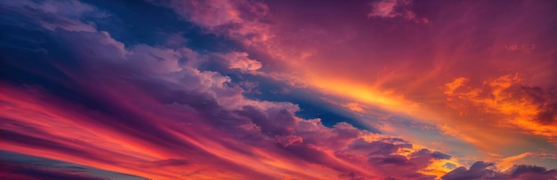 雲と美しい夕焼け空 夕焼け空の背景