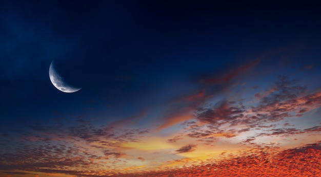 Beautiful sunset sky with dramatic clouds