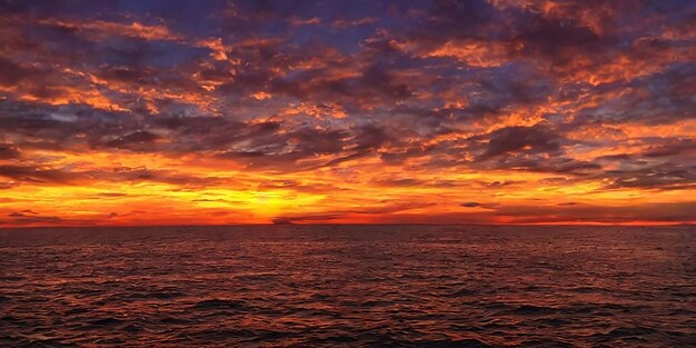 Foto bellissimo sfondo dell'orizzonte del tramonto generato da ai